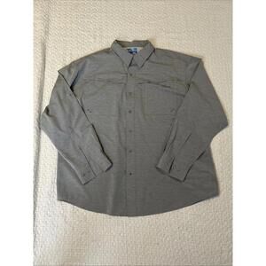 World Wide Sportsman Grey 2XL Long Sleeve Vented Mesh Fishing Shirt UPF 50 NEW